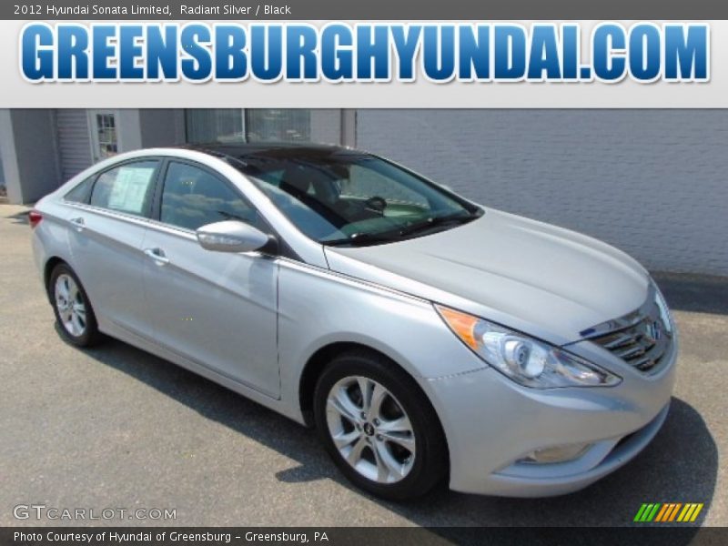 Radiant Silver / Black 2012 Hyundai Sonata Limited