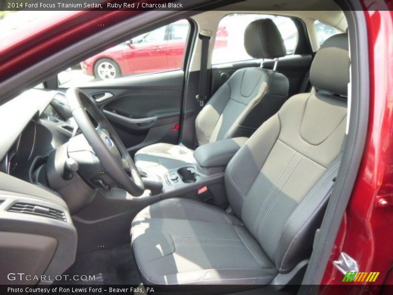 Ruby Red / Charcoal Black 2014 Ford Focus Titanium Sedan
