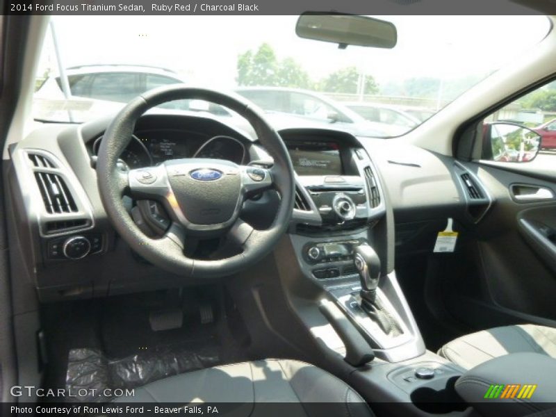 Ruby Red / Charcoal Black 2014 Ford Focus Titanium Sedan