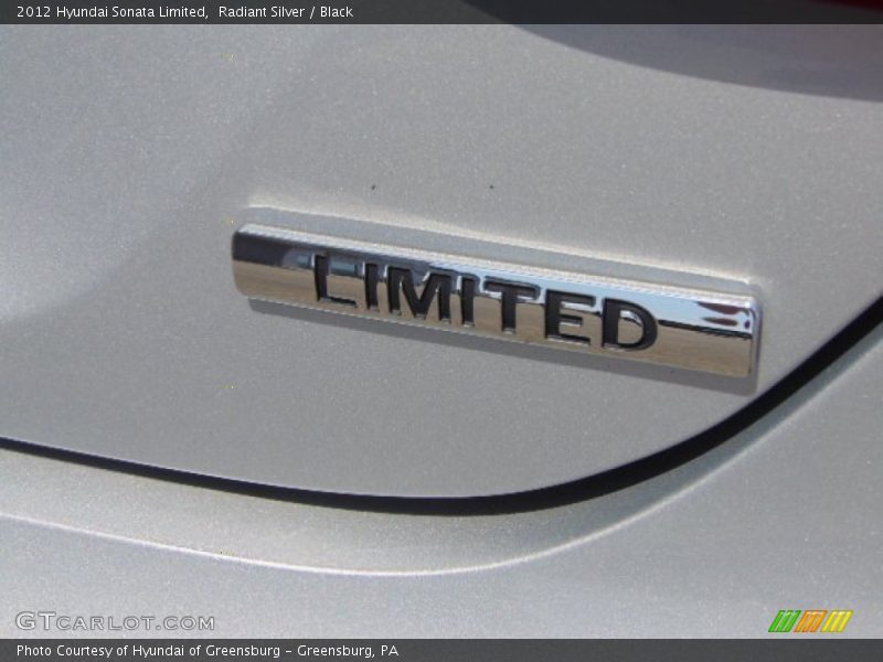 Radiant Silver / Black 2012 Hyundai Sonata Limited