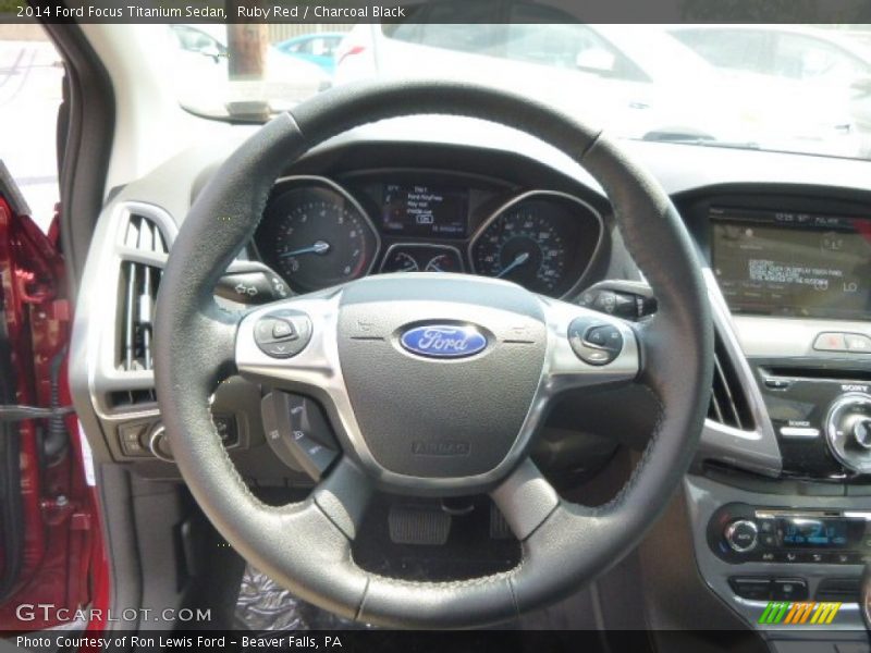 Ruby Red / Charcoal Black 2014 Ford Focus Titanium Sedan