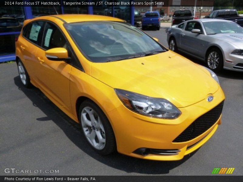 Tangerine Scream / ST Charcoal Black Recaro Sport Seats 2014 Ford Focus ST Hatchback