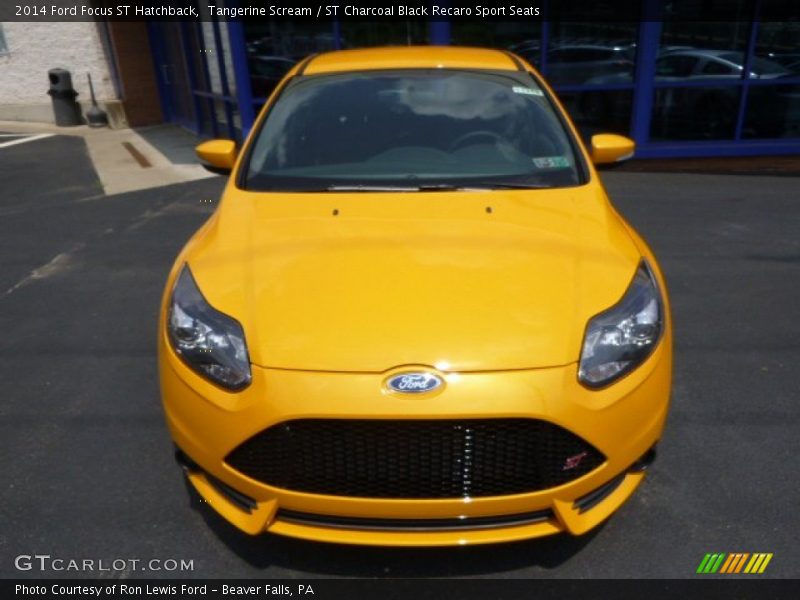 Tangerine Scream / ST Charcoal Black Recaro Sport Seats 2014 Ford Focus ST Hatchback