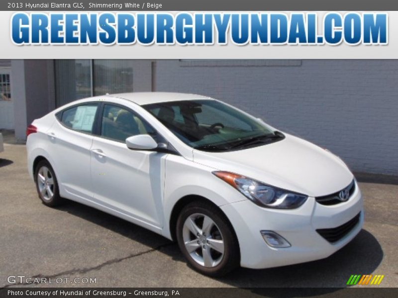 Shimmering White / Beige 2013 Hyundai Elantra GLS