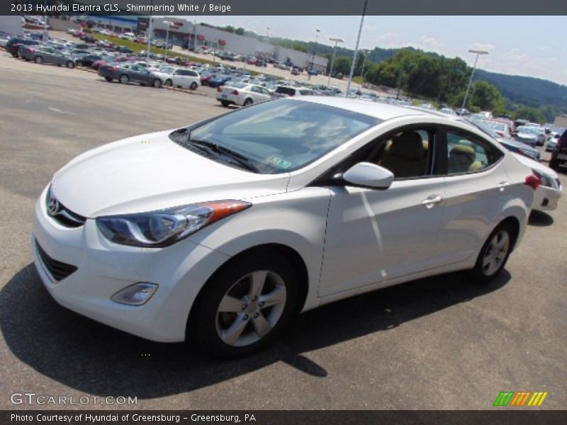 Shimmering White / Beige 2013 Hyundai Elantra GLS