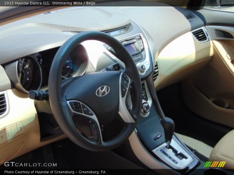 Shimmering White / Beige 2013 Hyundai Elantra GLS