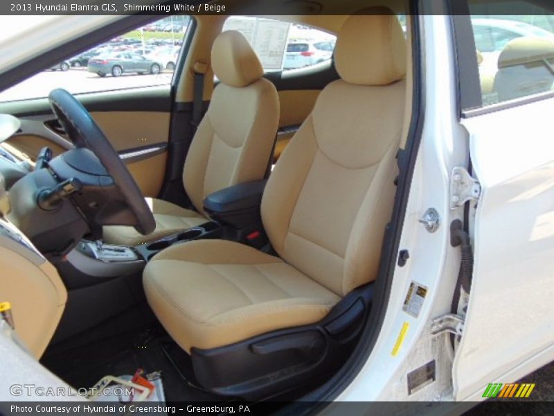Shimmering White / Beige 2013 Hyundai Elantra GLS