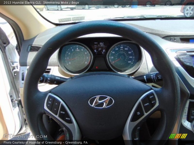 Shimmering White / Beige 2013 Hyundai Elantra GLS