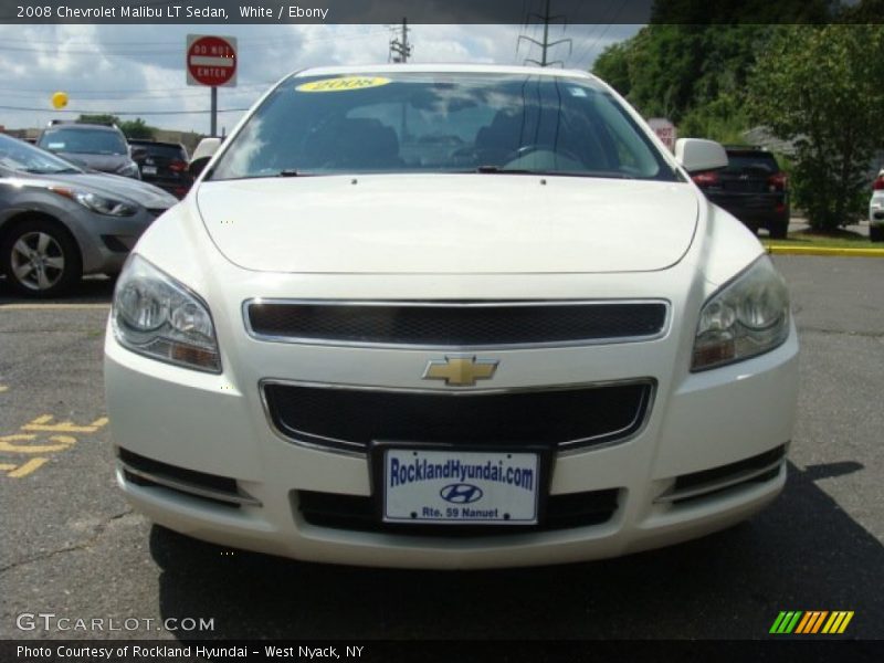 White / Ebony 2008 Chevrolet Malibu LT Sedan