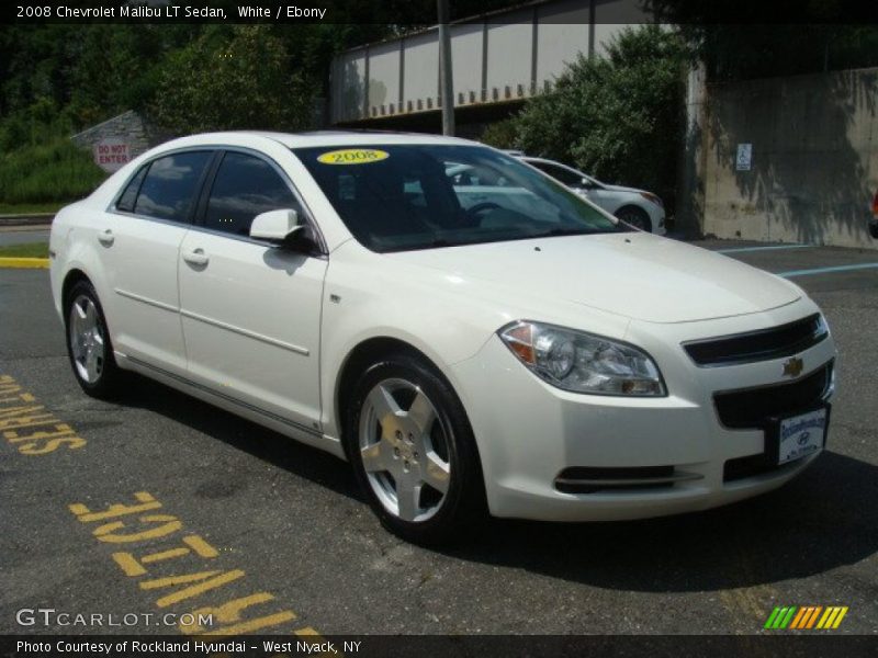 White / Ebony 2008 Chevrolet Malibu LT Sedan