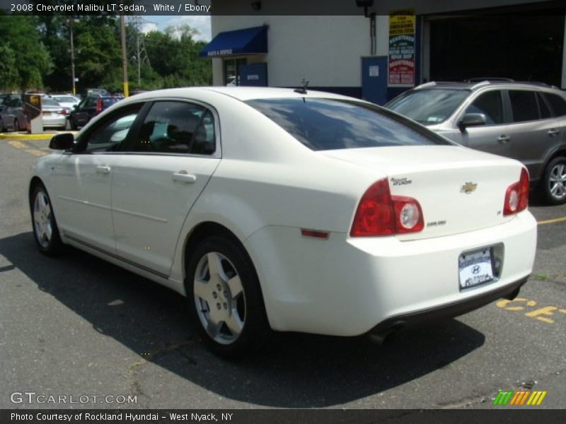 White / Ebony 2008 Chevrolet Malibu LT Sedan