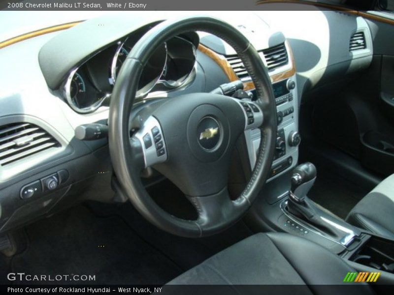 White / Ebony 2008 Chevrolet Malibu LT Sedan
