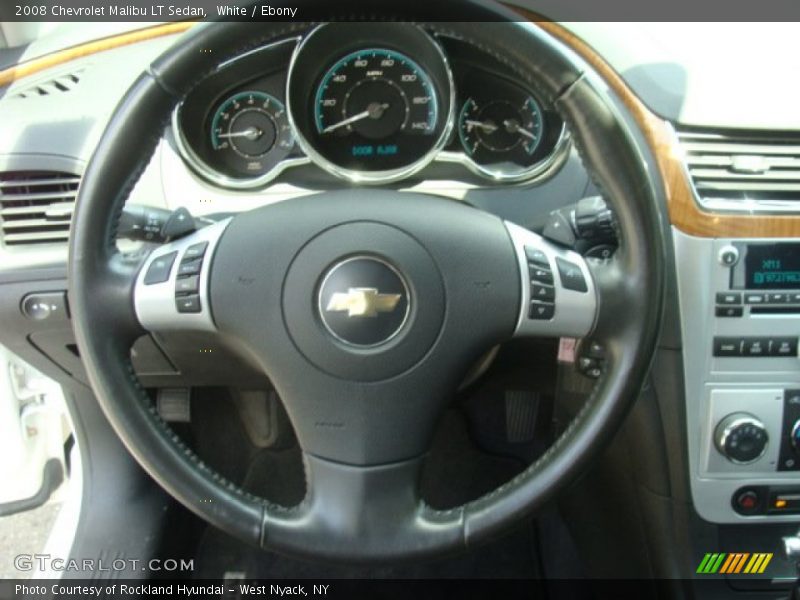 White / Ebony 2008 Chevrolet Malibu LT Sedan
