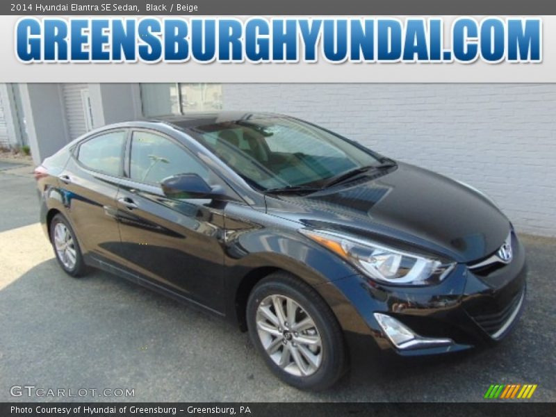 Black / Beige 2014 Hyundai Elantra SE Sedan