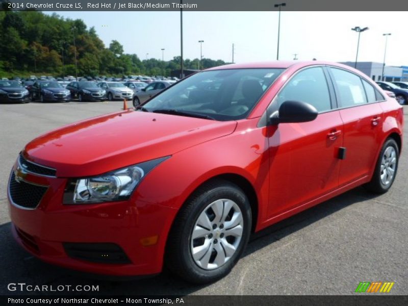 Red Hot / Jet Black/Medium Titanium 2014 Chevrolet Cruze LS