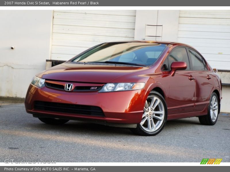 Habanero Red Pearl / Black 2007 Honda Civic Si Sedan