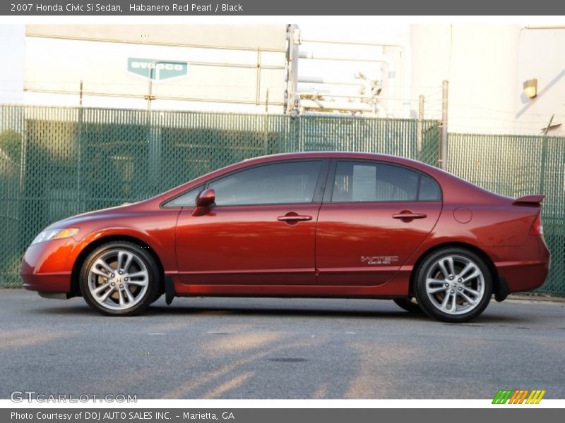 Habanero Red Pearl / Black 2007 Honda Civic Si Sedan