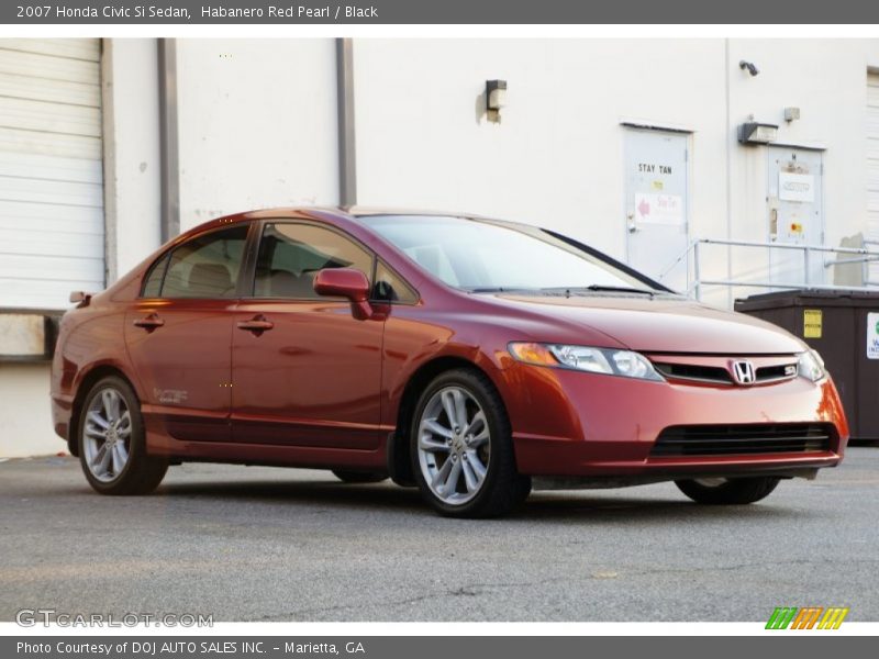 Habanero Red Pearl / Black 2007 Honda Civic Si Sedan