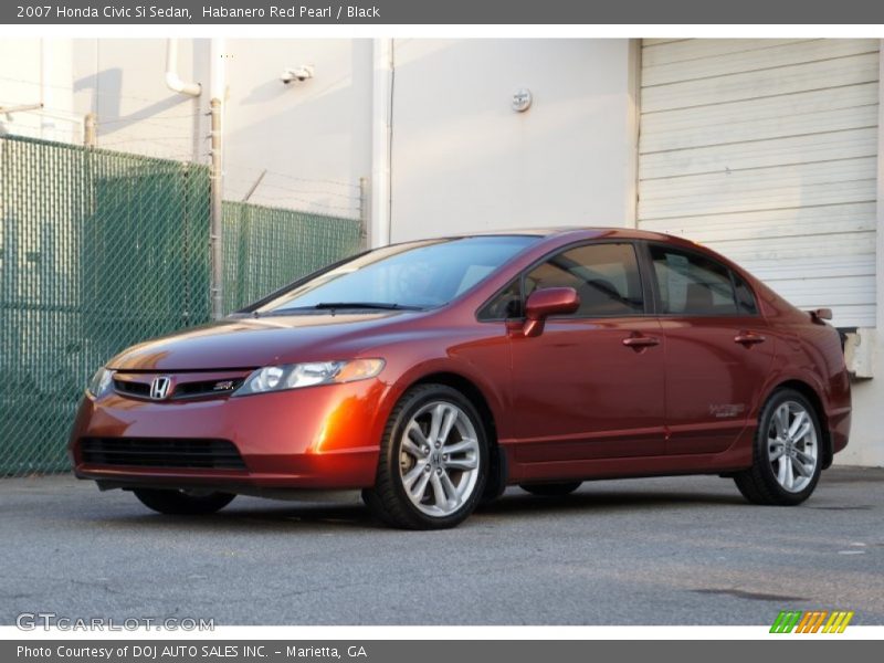 Habanero Red Pearl / Black 2007 Honda Civic Si Sedan