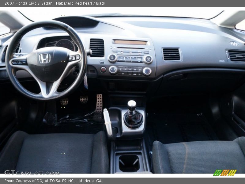 Habanero Red Pearl / Black 2007 Honda Civic Si Sedan