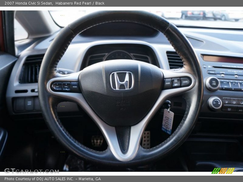 Habanero Red Pearl / Black 2007 Honda Civic Si Sedan