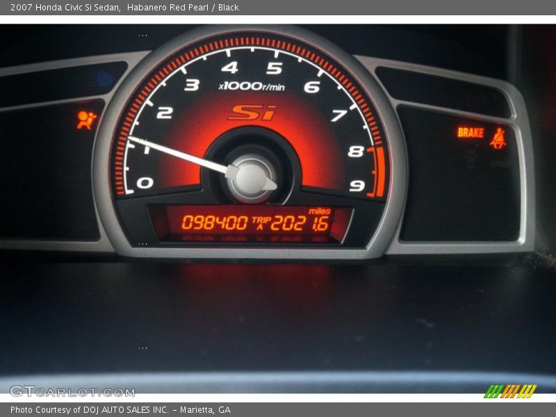 Habanero Red Pearl / Black 2007 Honda Civic Si Sedan