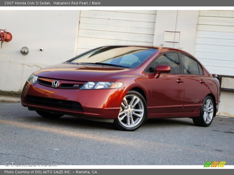 Habanero Red Pearl / Black 2007 Honda Civic Si Sedan