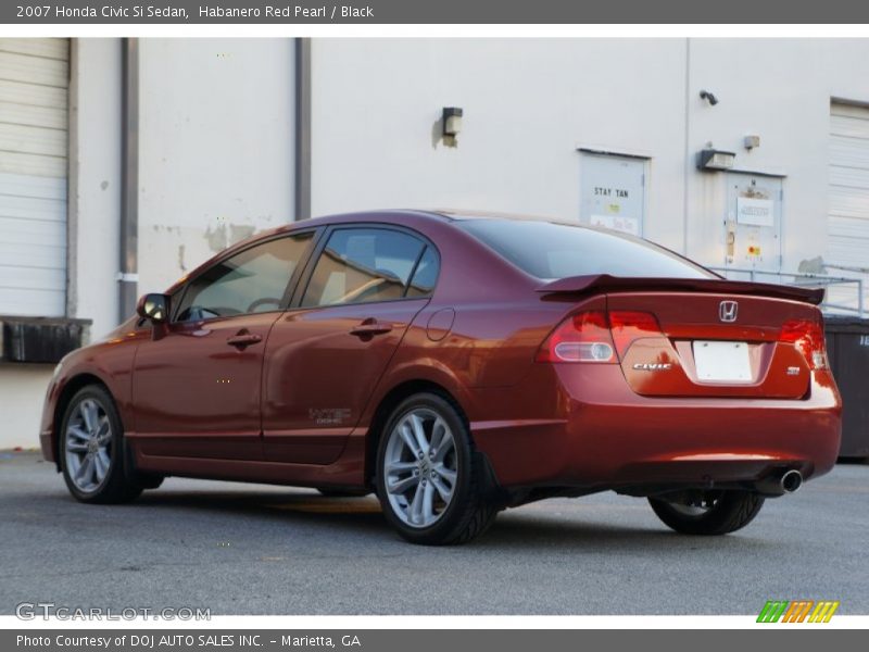 Habanero Red Pearl / Black 2007 Honda Civic Si Sedan