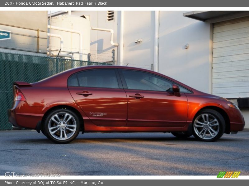 Habanero Red Pearl / Black 2007 Honda Civic Si Sedan