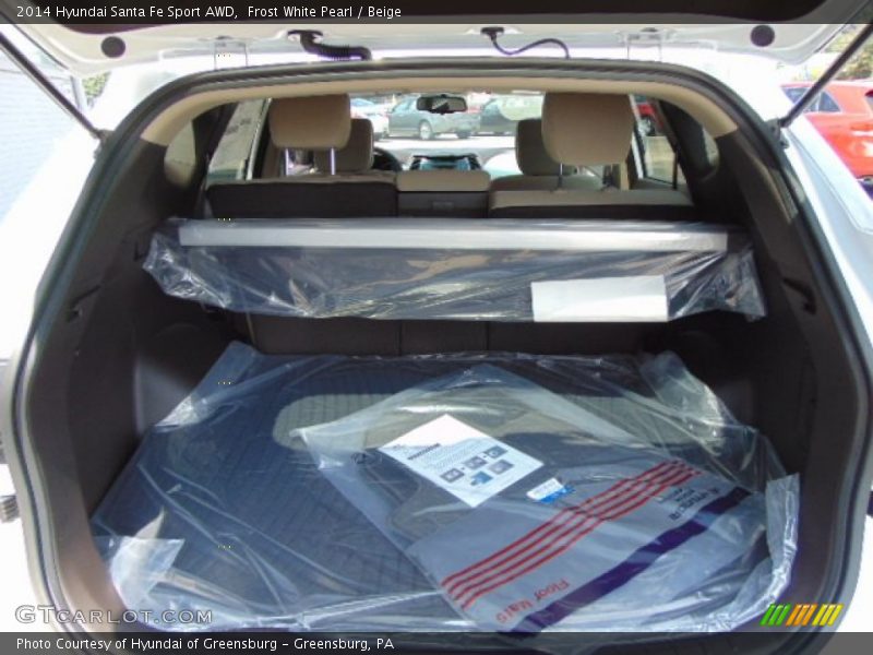 Frost White Pearl / Beige 2014 Hyundai Santa Fe Sport AWD