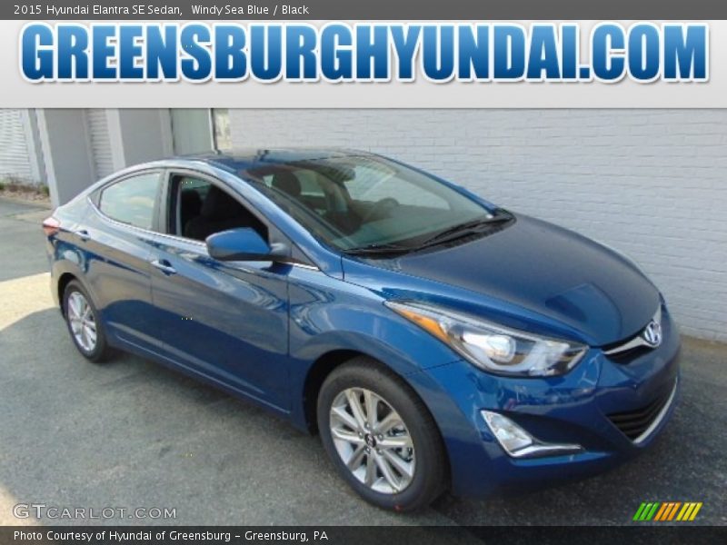 Windy Sea Blue / Black 2015 Hyundai Elantra SE Sedan