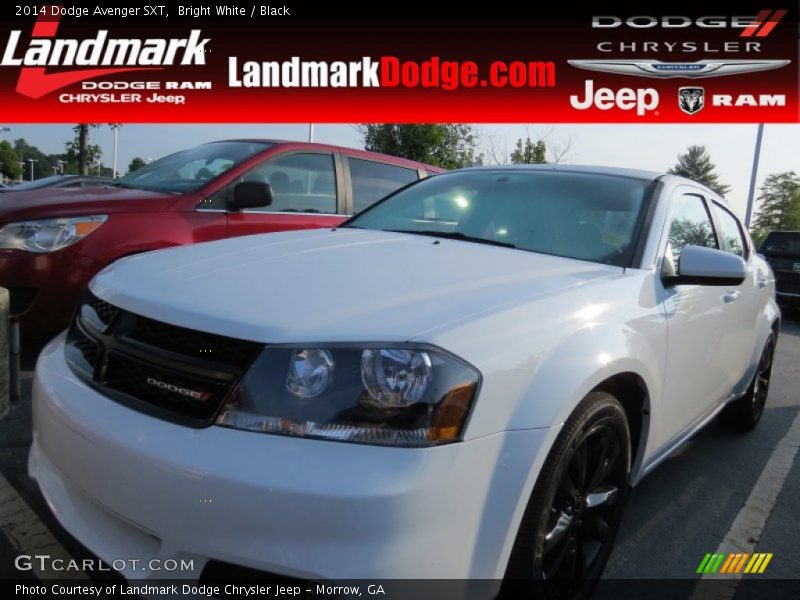 Bright White / Black 2014 Dodge Avenger SXT