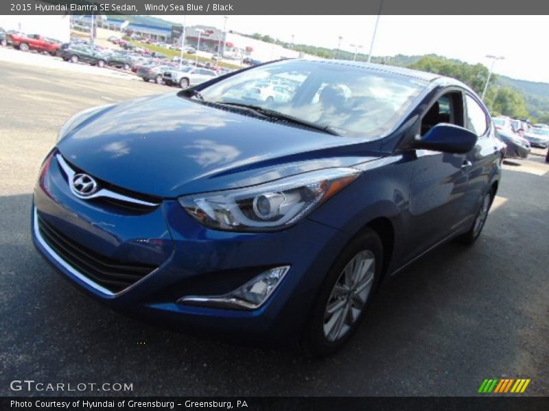 Windy Sea Blue / Black 2015 Hyundai Elantra SE Sedan