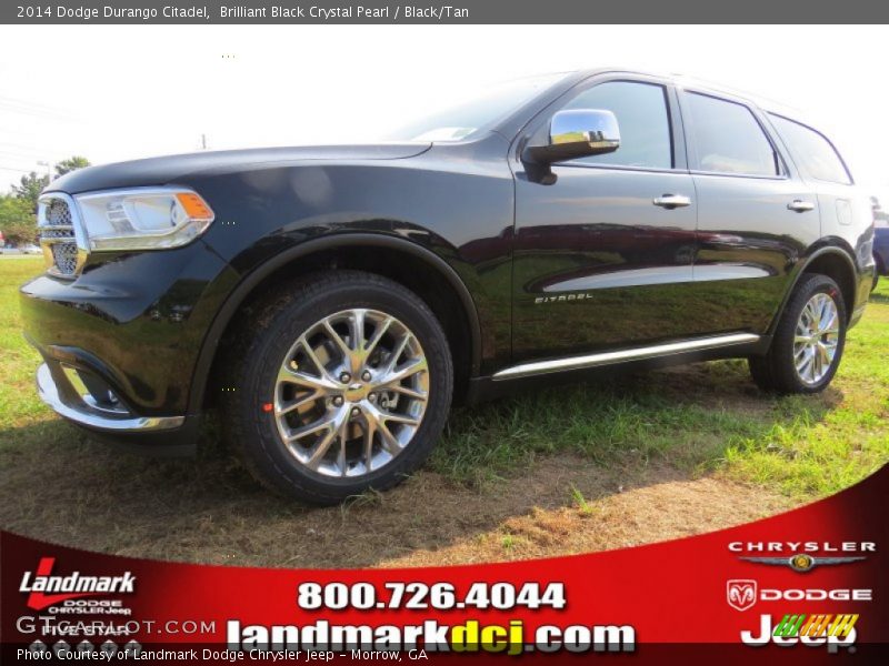 Brilliant Black Crystal Pearl / Black/Tan 2014 Dodge Durango Citadel