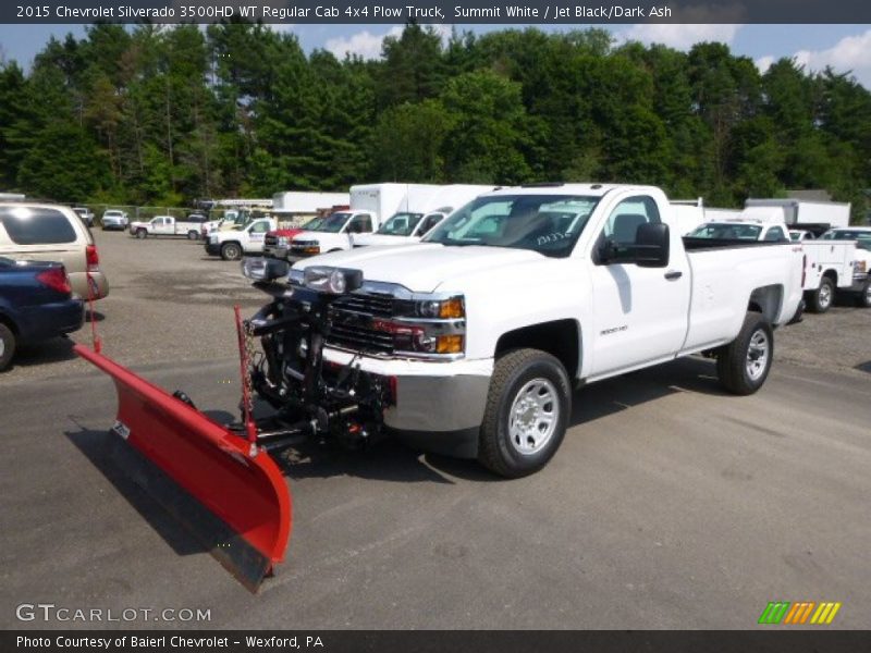 Front 3/4 View of 2015 Silverado 3500HD WT Regular Cab 4x4 Plow Truck