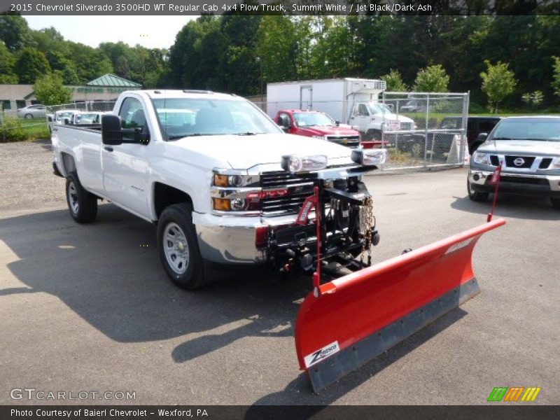 Summit White / Jet Black/Dark Ash 2015 Chevrolet Silverado 3500HD WT Regular Cab 4x4 Plow Truck