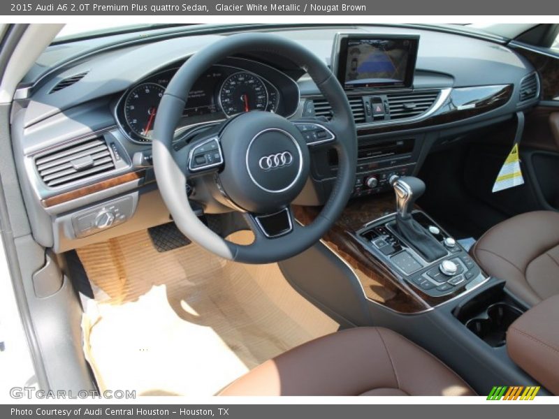 Glacier White Metallic / Nougat Brown 2015 Audi A6 2.0T Premium Plus quattro Sedan
