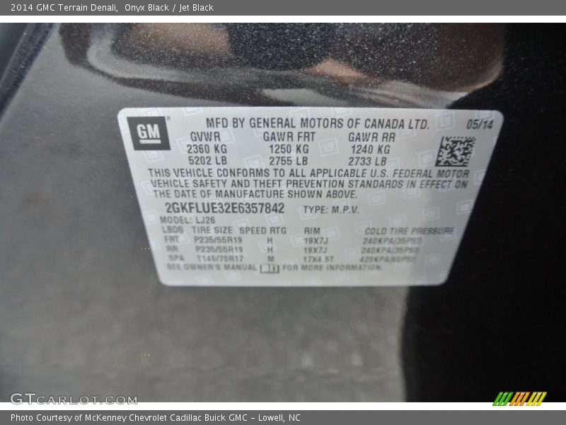 Onyx Black / Jet Black 2014 GMC Terrain Denali