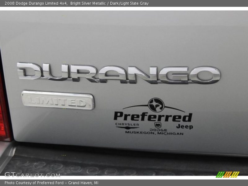 Bright Silver Metallic / Dark/Light Slate Gray 2008 Dodge Durango Limited 4x4
