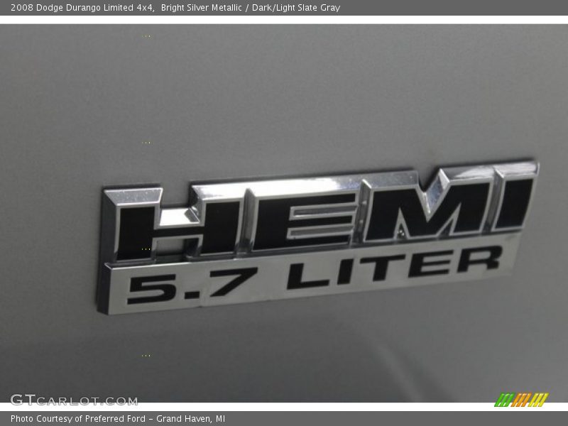 Bright Silver Metallic / Dark/Light Slate Gray 2008 Dodge Durango Limited 4x4