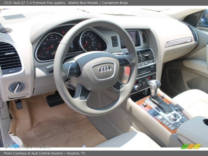 Atlantis Blue Metallic / Cardamom Beige 2015 Audi Q7 3.0 Premium Plus quattro