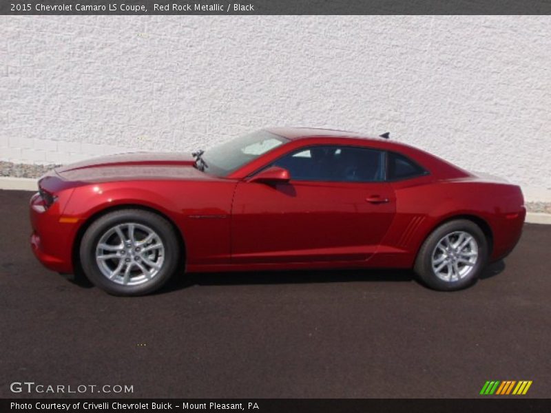 Red Rock Metallic / Black 2015 Chevrolet Camaro LS Coupe