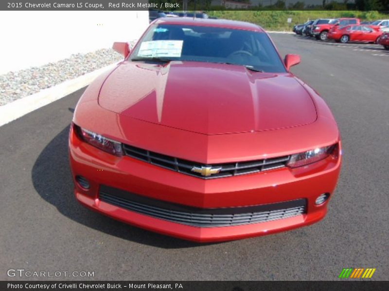 Red Rock Metallic / Black 2015 Chevrolet Camaro LS Coupe