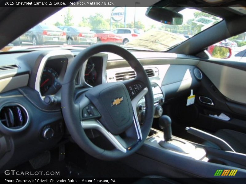 Red Rock Metallic / Black 2015 Chevrolet Camaro LS Coupe