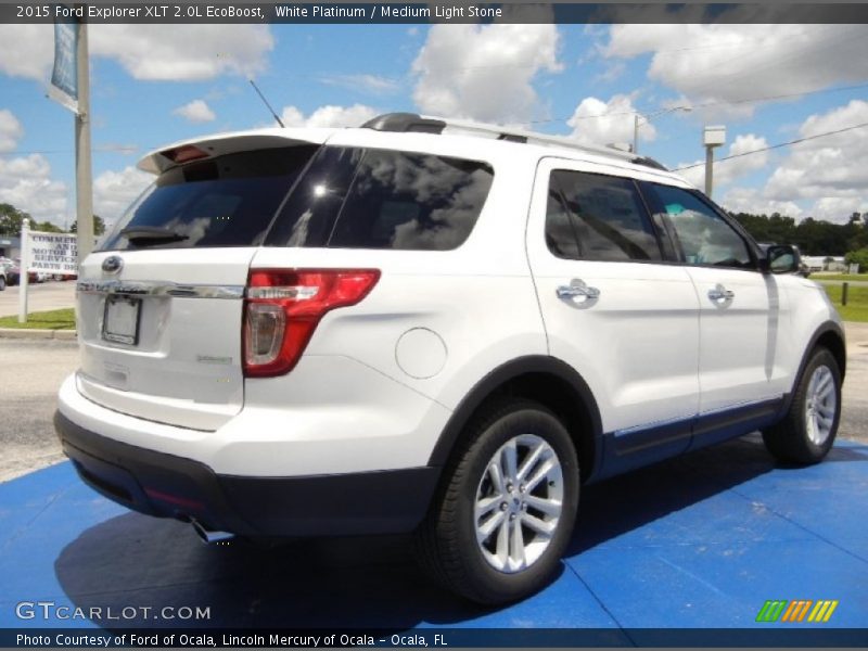 White Platinum / Medium Light Stone 2015 Ford Explorer XLT 2.0L EcoBoost