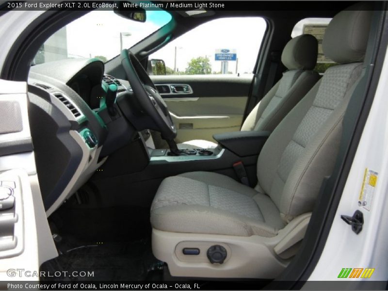 White Platinum / Medium Light Stone 2015 Ford Explorer XLT 2.0L EcoBoost