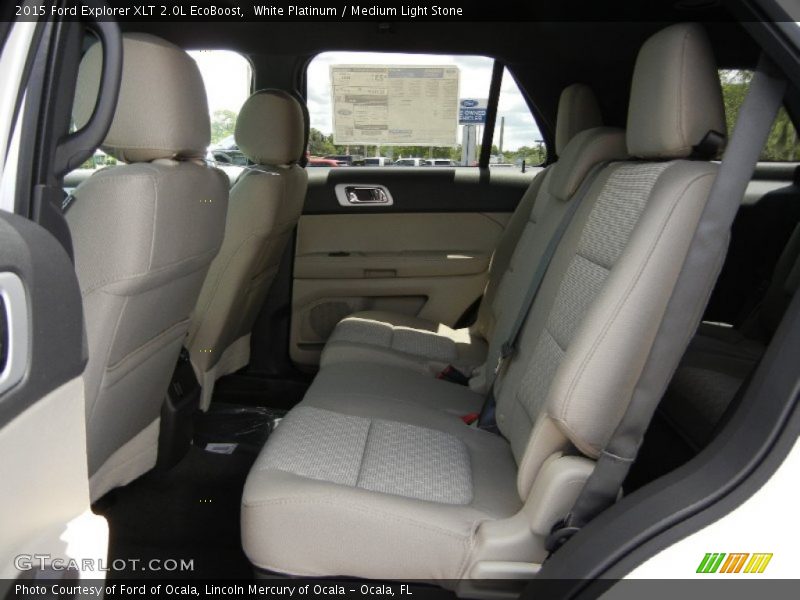 White Platinum / Medium Light Stone 2015 Ford Explorer XLT 2.0L EcoBoost