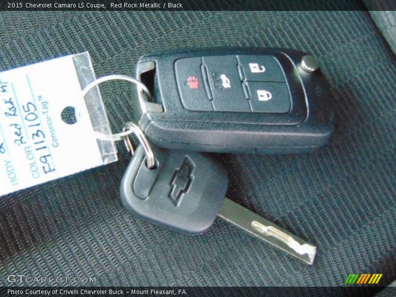 Red Rock Metallic / Black 2015 Chevrolet Camaro LS Coupe