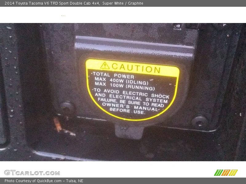 Super White / Graphite 2014 Toyota Tacoma V6 TRD Sport Double Cab 4x4