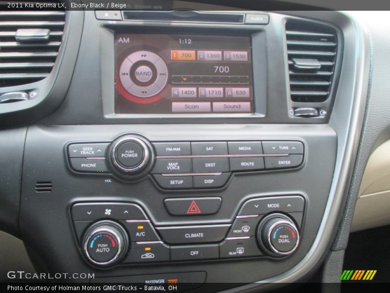 Ebony Black / Beige 2011 Kia Optima LX